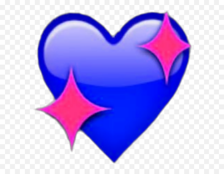 Heart Emoji Emoticon Stars Blue Tumblr - Heart,New Heart Emoji