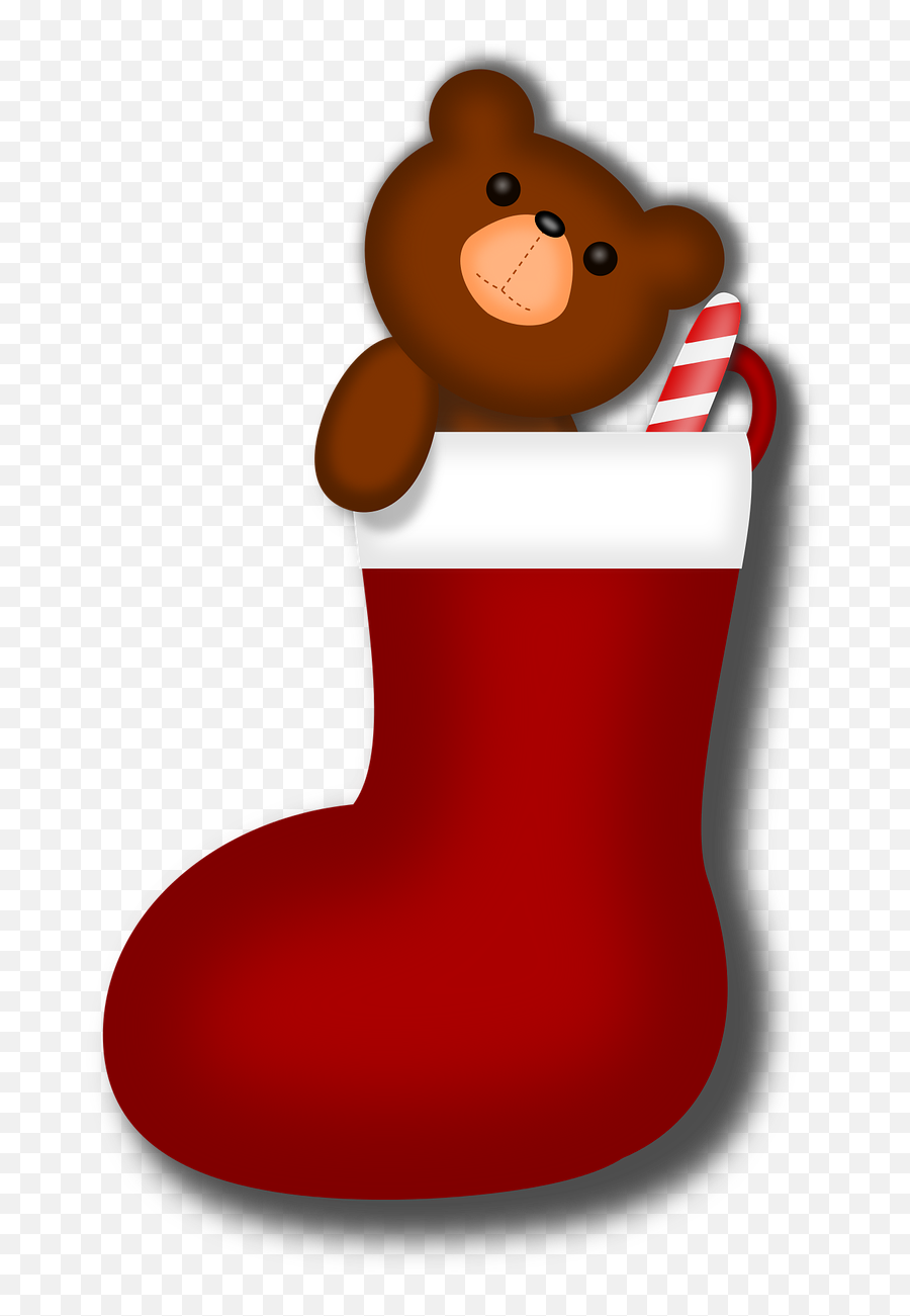 Bear Candy Cane Christmas Holiday Santa - Cartoon Cute Christmas Stocking Emoji,Candy Cane Emoji
