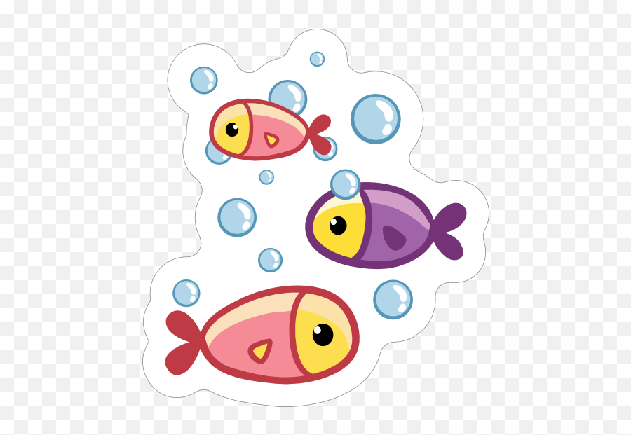 Tiny Fish And Bubbles Sticker - Clip Art Emoji,Tiny Emoji Stickers