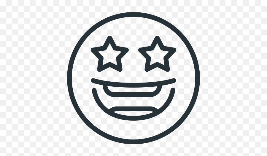 Emoji Excited Face Smile Stars Icon - Red Star Background Vector,Stars Emoji