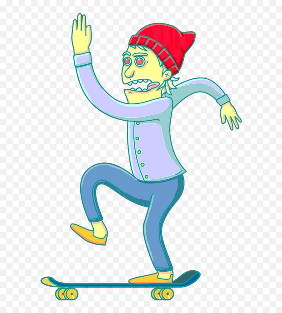 Skate Clipart Skateboarder - Skateboard Clipart Gif Emoji,Skate Emoji