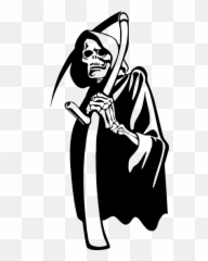 Scary Grim Reaper Sticker - White Background Emoji