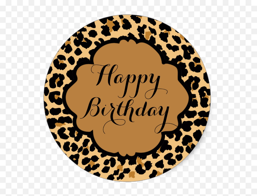 Leopard 75u0027u0027 Rounds - Happy Birthday Leopard Print Emoji,How To Make An Emoji Cake
