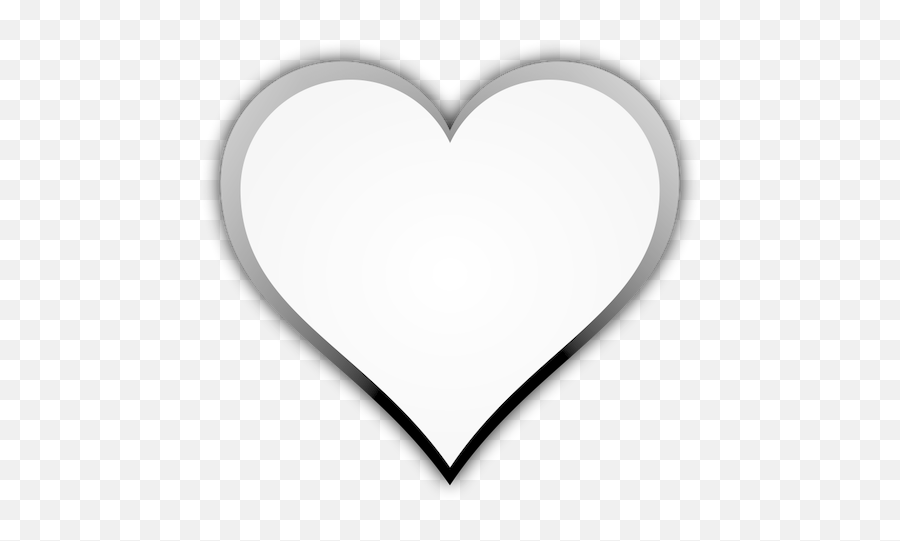 Black And White Symmetrical Heart Shape - Like Instagram White Heart Emoji,Emoji Valentine Cards