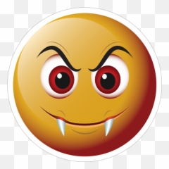 Cute Fangs Emoji Sticker - Smiley