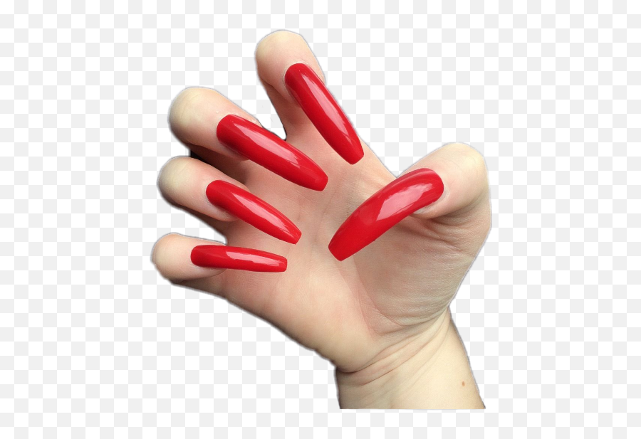 Nail Fingernail Rednail Red Redhanded - Long Extra Acrylic Nails Square Emoji,Fingernail Emoji