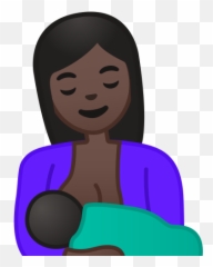 Breast Feeding Dark Skin Tone Icon - Breast Feeding Emoji,Black Girl Emoji