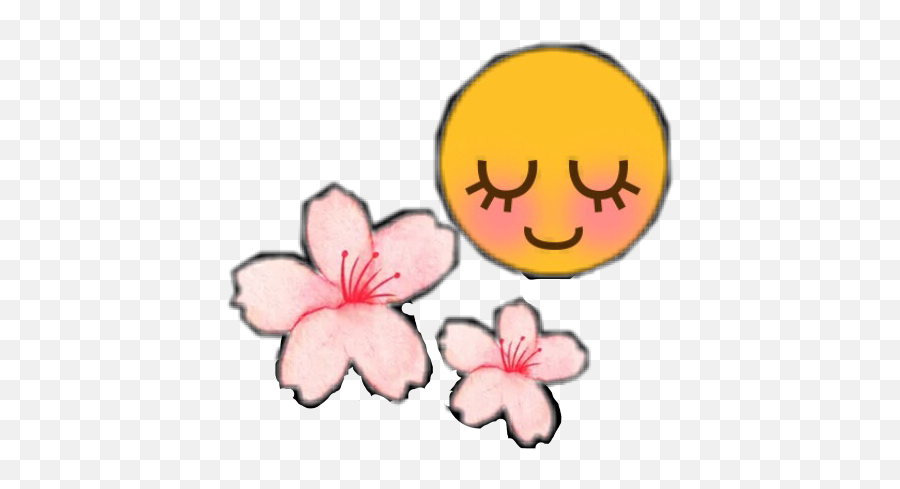 Flower Sakura Smile Smiley Emoji - Caesalpinia,Smile Flower Emoticon