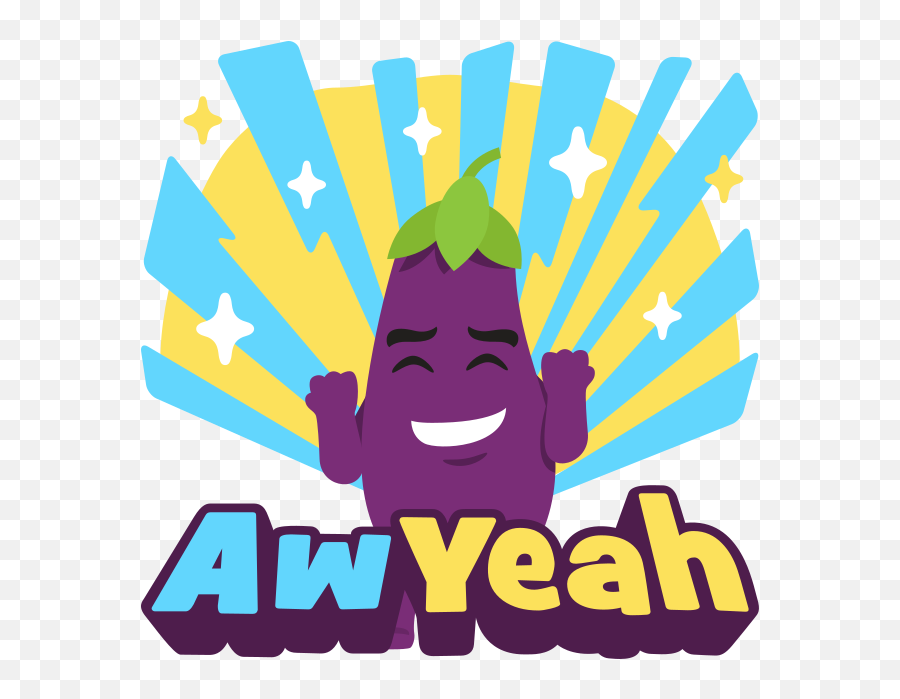Emoji Inspired Stickers - Yeah Emoji,Veiny Eggplant Emoji