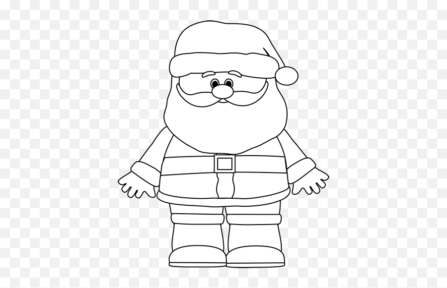 Christmas Clipart Black And White Santa - Santa Claus Clipart Black And White Emoji,Black Santa Emoji