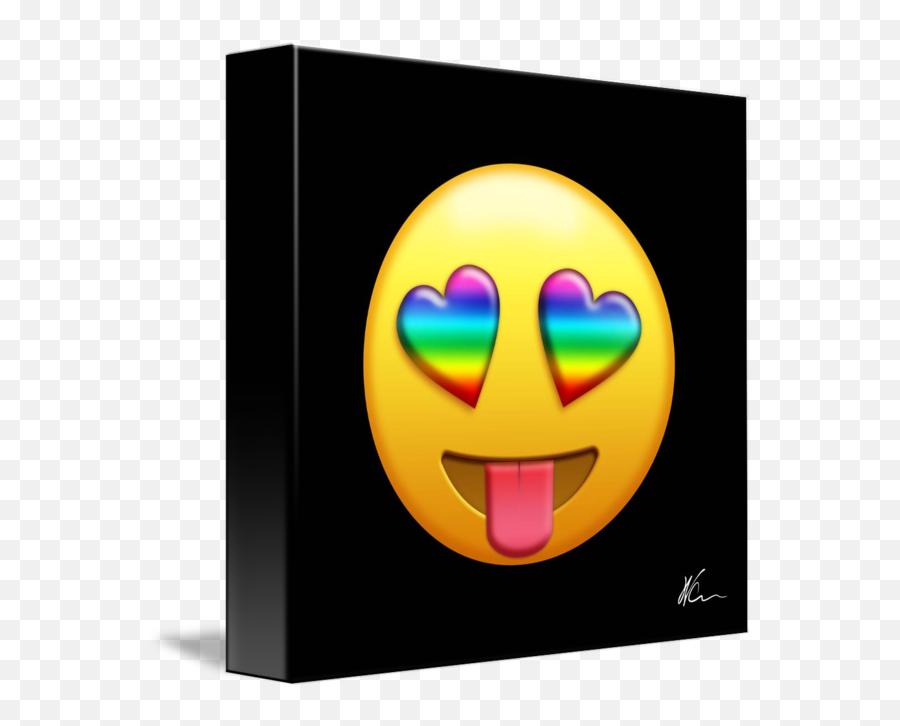 Smiling Face Emoji With Rainbow Hearteyes Gay By William Cuccio - Happy,Rainbow Emoji