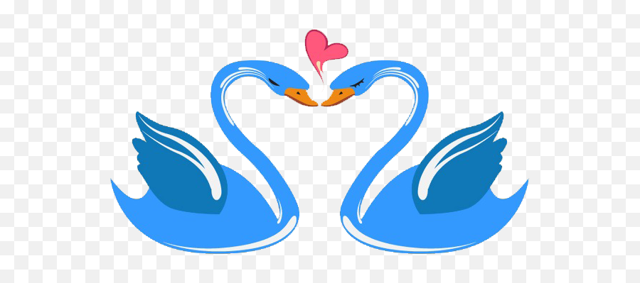 Heart Clipart Swan - Blue Pink Bird Love Emoji,Swan Emoji