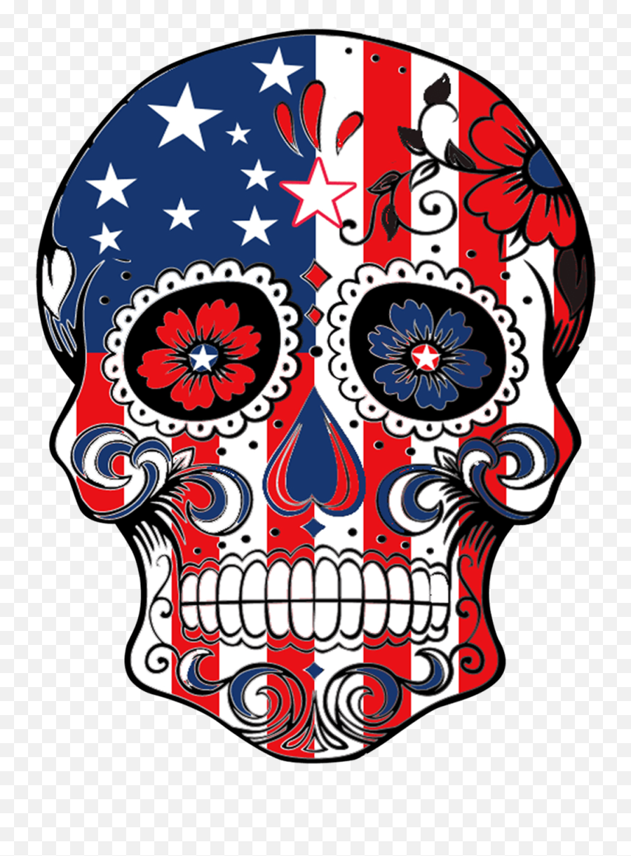 The Sugar Skull Usa Flag Design Will Make A Great T - Shirt Usa Flag Sugar Skull Emoji,Emoji Mexico Flag