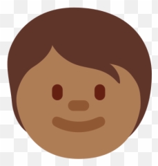 Child Medium - dark Skin Tone Emoji Happy