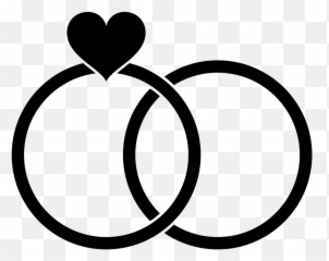 Heart Ring Icon Black Sweethearts - Wedding Rings Clipart Png Emoji