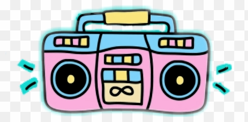 Stereo Rocknroll Boombox Ftestickers - Clipart Emoji