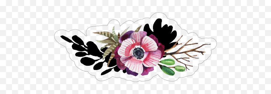 Lovely Watercolor Succulent Bouquet Sticker - Artificial Flower Emoji,Succulent Emoji