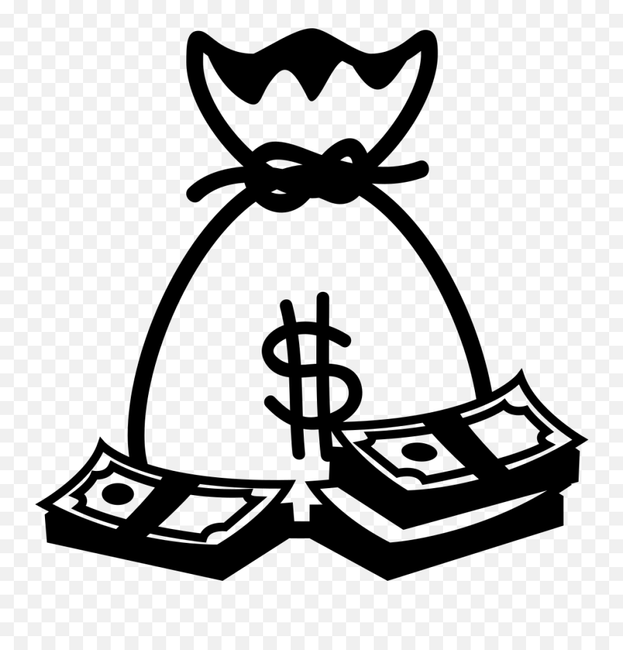 Emojione Bw 1f4b0 - Money Bag Emoji Black And White,Money Bag Emoji