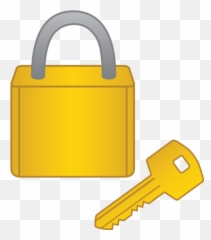 Brass Lock And Key - Clip Art Emoji