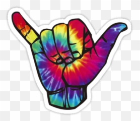 Bright Tie Dye Laptop Stickers Shaka - Vsco Black And White Stickers Emoji,Shaka Emoji Iphone