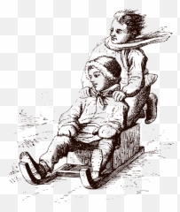 Christmas Sled Vintage Newyear Sleigh - Sketch Emoji