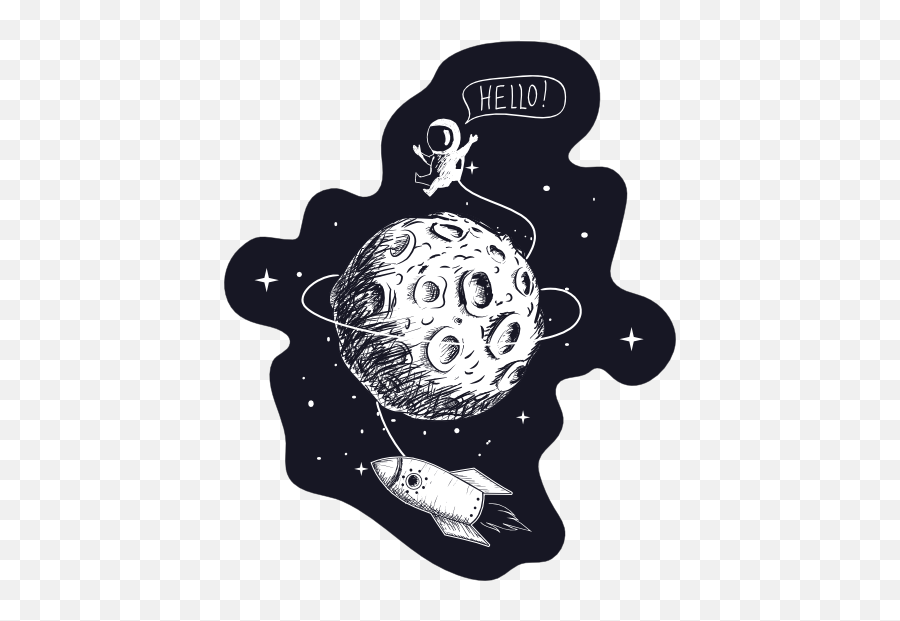 Hello Spaceman On Moon Sticker - Spaceman Sticker Emoji,Spaceman Emoji