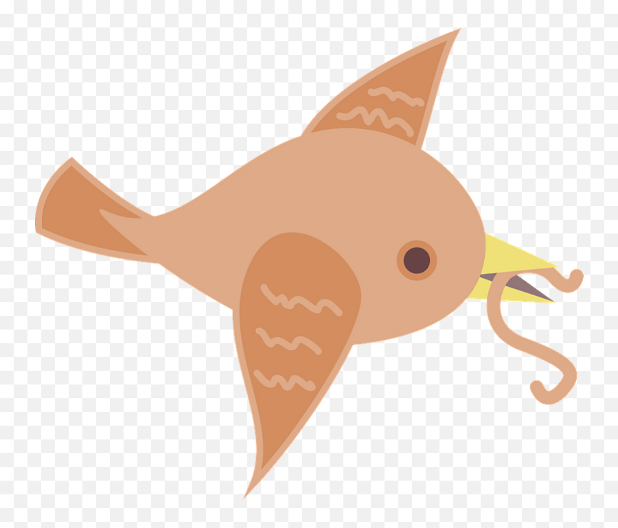 Bird With Worm In Mouth Clipart Free Download Transparent - Fish Emoji,Worm Emoji