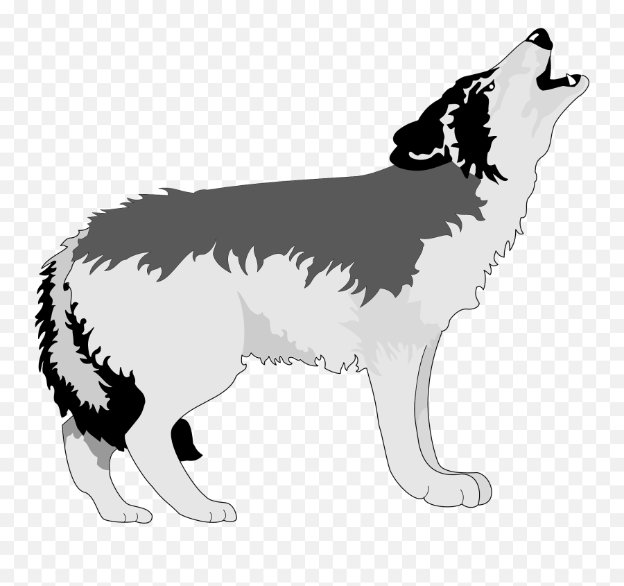 Wolf Howling At The Moon Clipart - Transparent Cartoon Wolf Png Emoji,Emoji Wolf