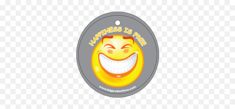 Happiness Is Free Grin Air Freshener - Bull Vs Bear Emoji,Grin Emoticon