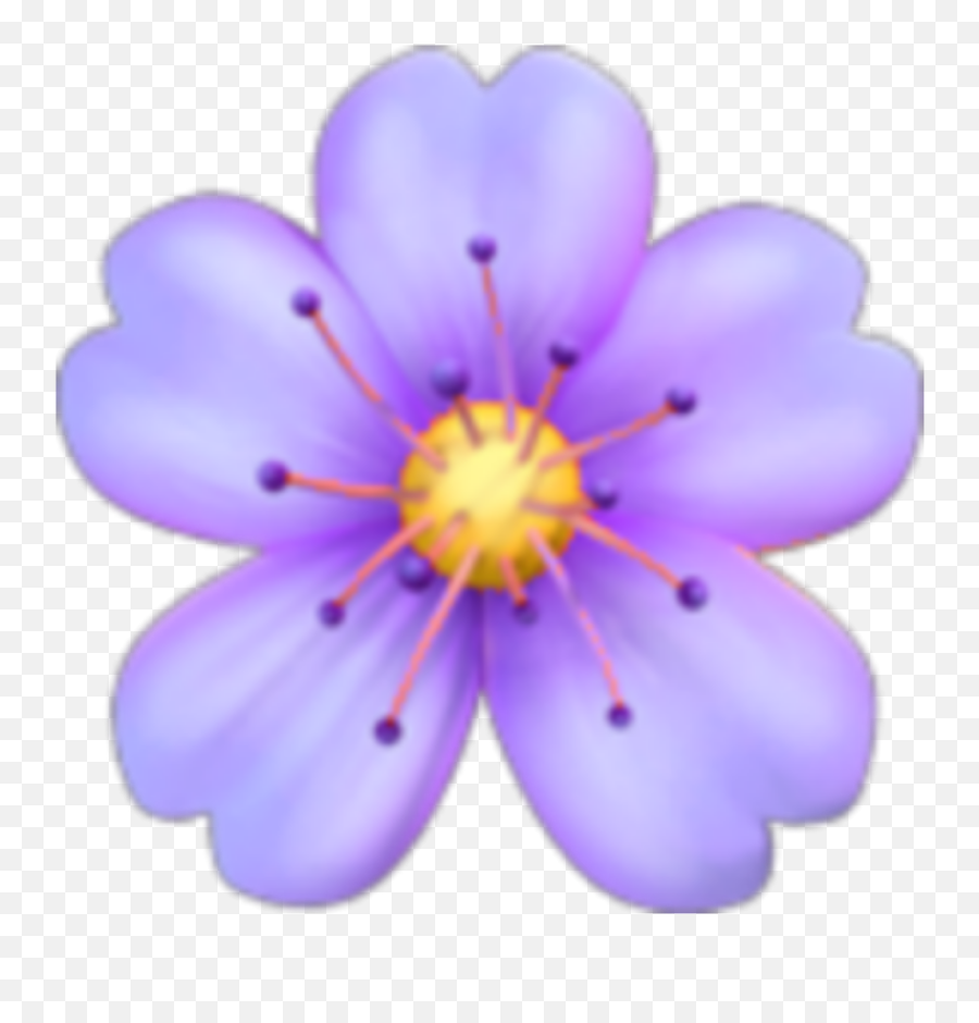Purple Flower Emoji Tumblr Kawaii - Purple Flower Emoji Png,Emoji Flower