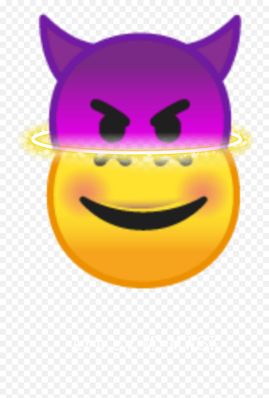 Halo Sticker Challenge Evil Bless Devil - Smiley Emoji,Halo Emoticon