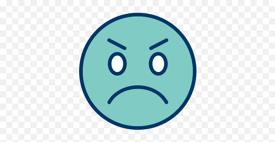 Face Smiley Emoticon Angry Icon - Angry Emoji Blue,Blue Emoticon