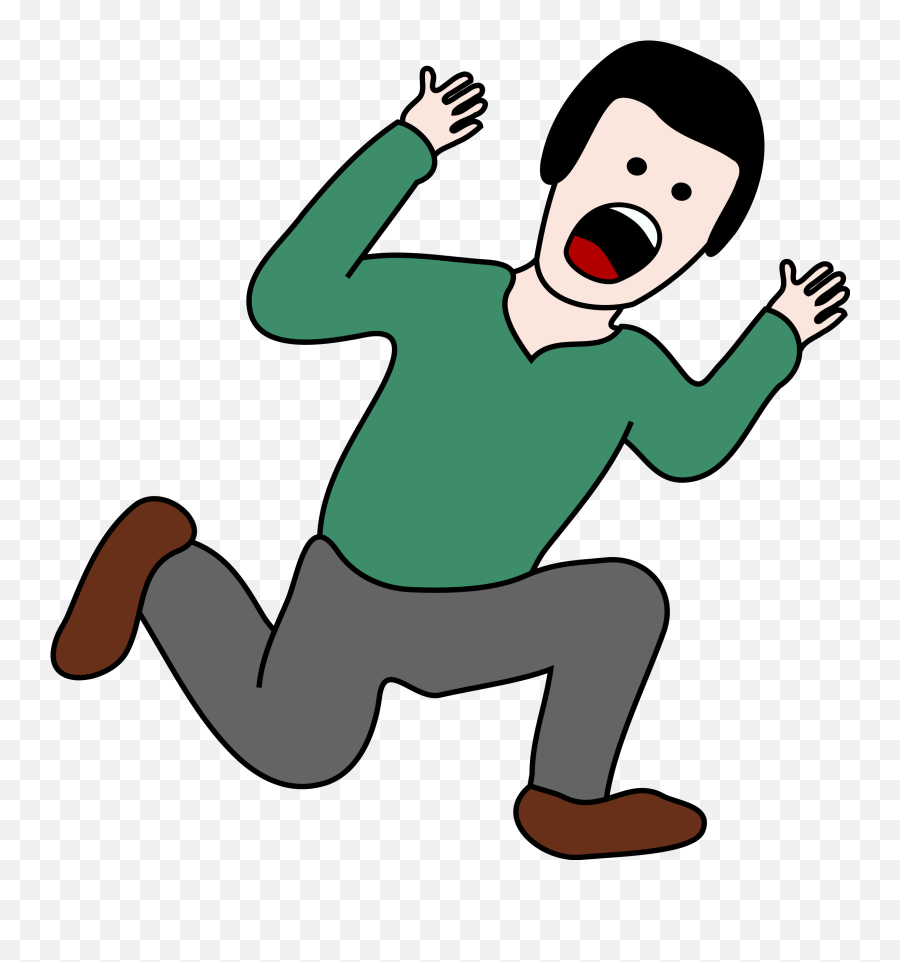 Screaming Png - Panic Man Screaming Running Png Image Scared Person Clip Art Emoji,Shouting Emoji