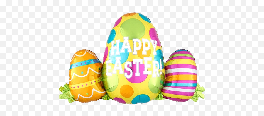 29 Happy Easter Egg Trio Balloon - Inflatable Emoji,Emoji Easter Eggs