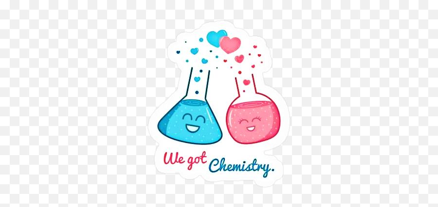 Chemistry Cute Couple Multicolor - Chemistry Valentines Puns Emoji,Chemistry Emoji