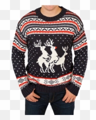 Reindeer Threesome Sweater - Dajia Jenn Lann Temple Emoji,Emoji Christmas Sweater