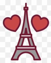 Eiffel Tower Free Vector Icon Designed - Clip Art With Hearts Emoji