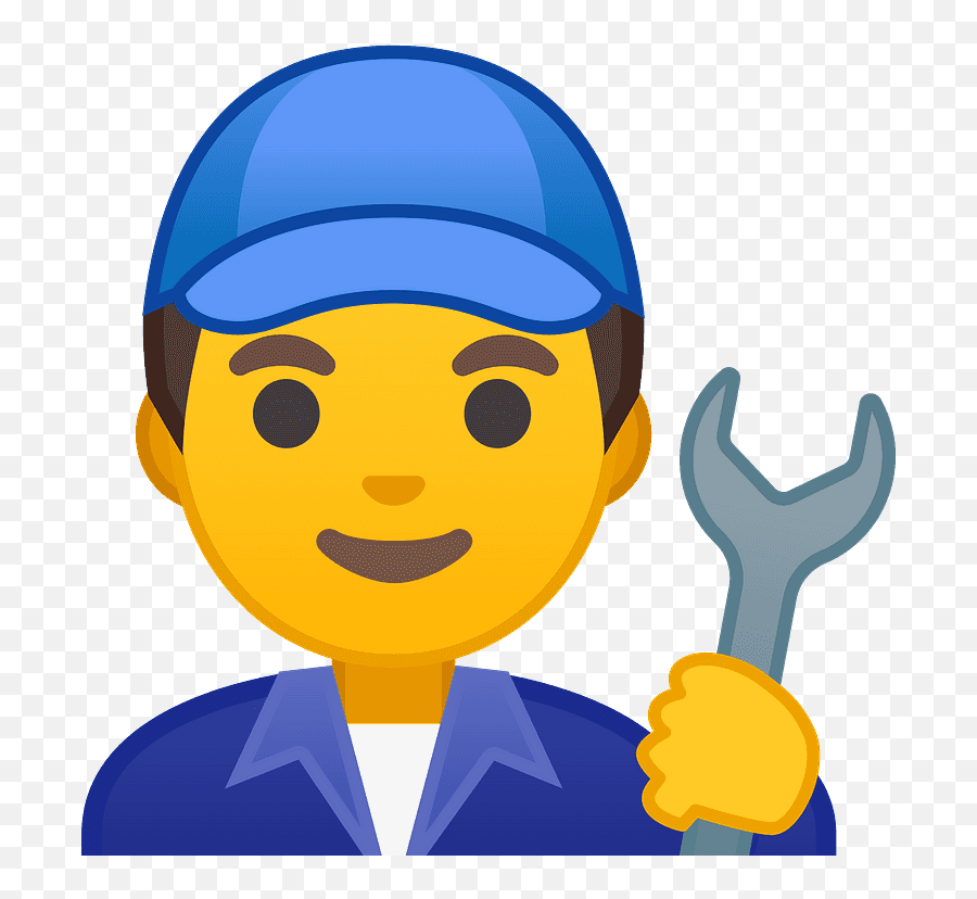 Man Mechanic Emoji Clipart - Transparent Police Officer Emoji,Plumbing Emoji