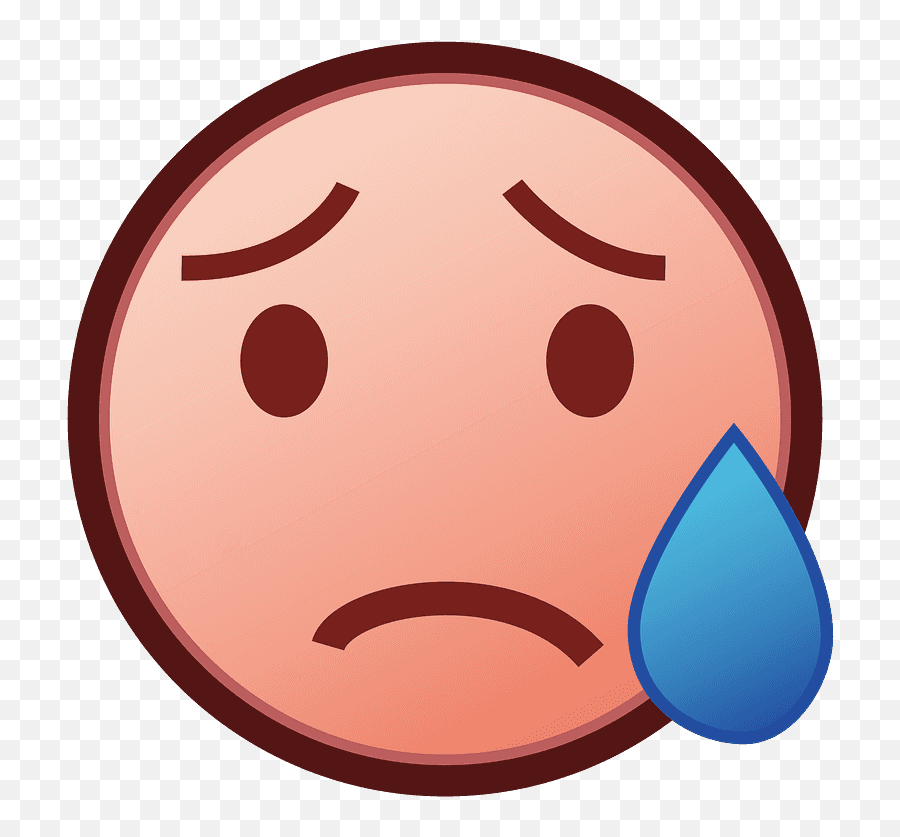 Download Sad But Relieved Face Emoji - Clip Art,Emoji Relieved Face