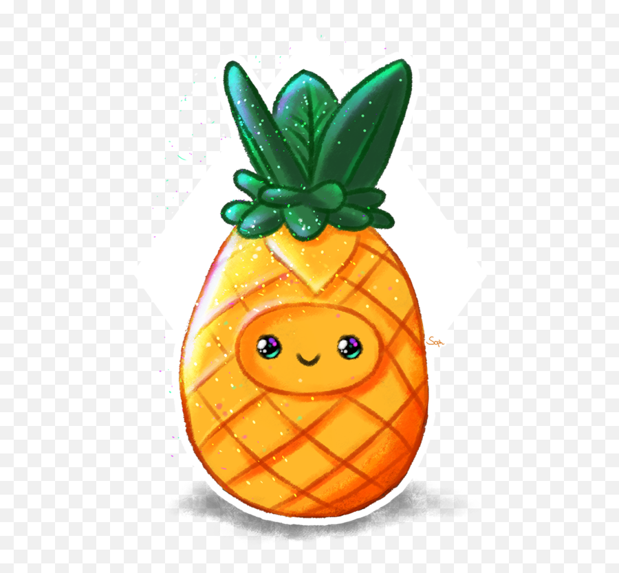 Cute Pineapple By Soph - Draw Pineapple Kawaii Cute Cute Kawaii Pineapple Emoji,Pineapple Emoji
