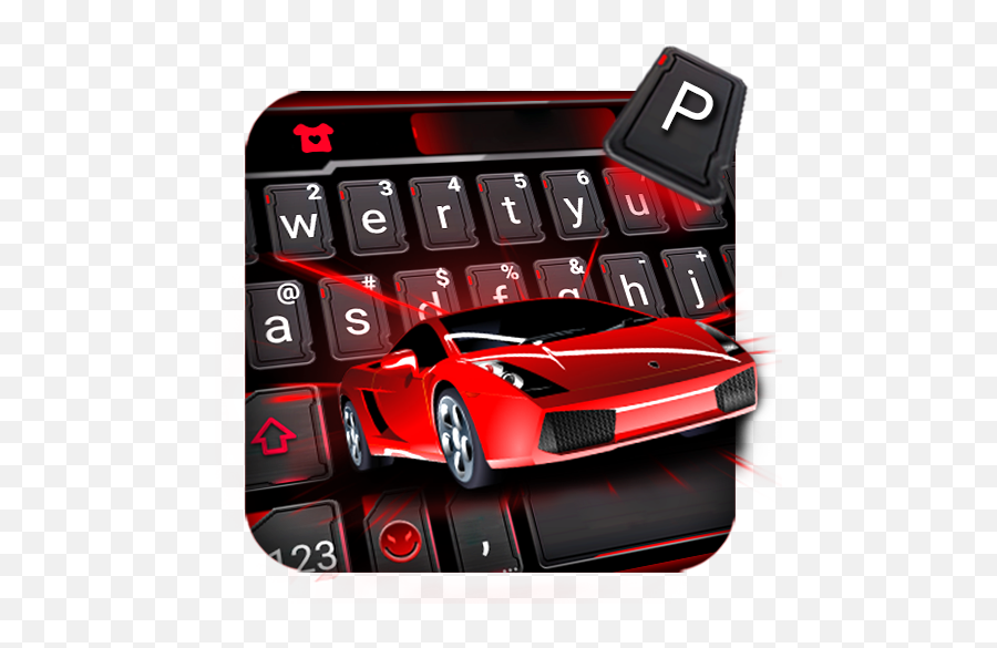 Red Sports Car Racing Keyboard Theme - Lamborghini Emoji,Car Emoji Copy And Paste