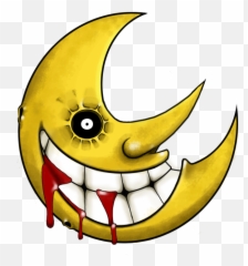 Creepy Moon Clipart - Soul Eater Moon Png Emoji,Crescent Moon Emoticon
