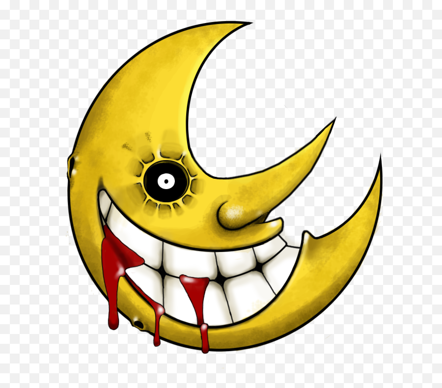 Creepy Moon Clipart - Soul Eater Moon Png Emoji,Crescent Moon Emoticon