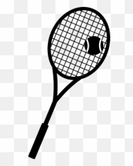 Crossed Tennis Racket Clipart Free - Black And White Emoji