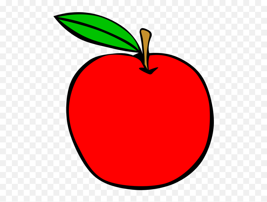 Red Apple With A Green Leaf - Apple Clipart Emoji,Banana Emoji