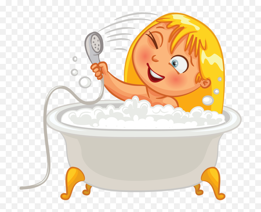 Clipart Bathroom Child Transparent - Taking A Bath Clipart Png Emoji,Emoji Bathroom