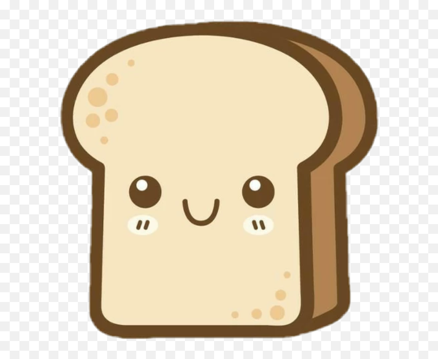 Bread Food Toast Breakfast Cute Face - Bread Kawaii Emoji,Emoji Bread