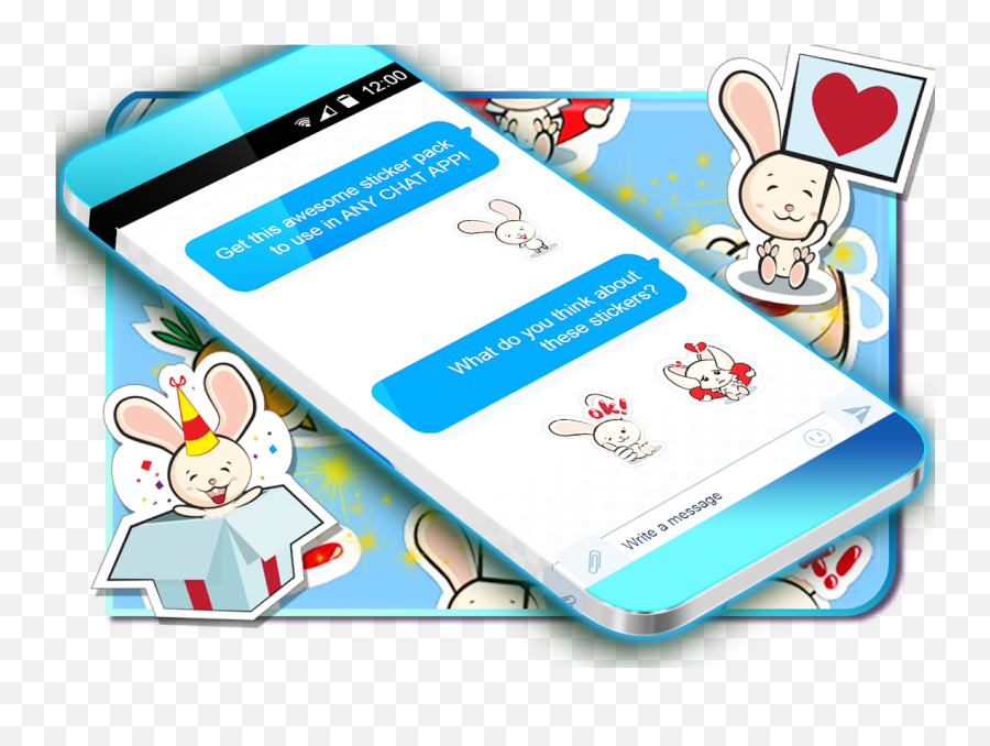 Cute Bunny Stickers 1222333 Download Apk For Android - Cartoon Emoji,Rabbit Emojis