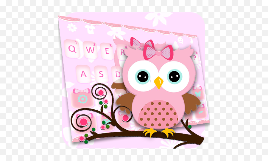 Pink Owl Keyboard Theme - Coruja Minus Emoji,Owl Emojis For Android