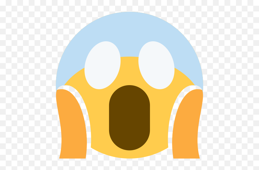 Face Screaming In Fear Emoji - Scream Emoji Twitter,Scream Emoji